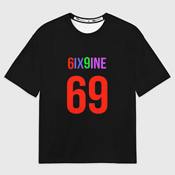 Футболка оверсайз мужская 6ix9ine logo, цвет: 3D-принт