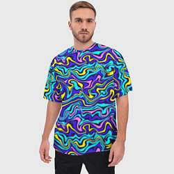 Футболка оверсайз мужская Psychedelic multicolored pattern, цвет: 3D-принт — фото 2