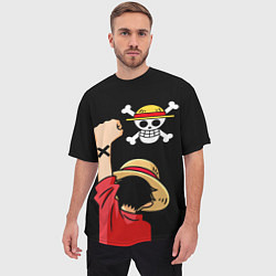 Футболка оверсайз мужская One piece - Monkey D Luffy, цвет: 3D-принт — фото 2