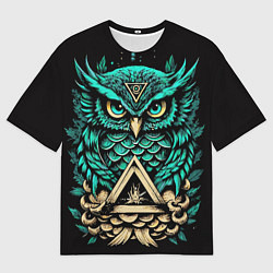 Футболка оверсайз мужская Мудрая сова в скандинавском стиле, цвет: 3D-принт