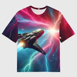 Футболка оверсайз мужская Полёт к далёкой звезде - нейросеть, цвет: 3D-принт