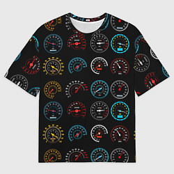 Мужская футболка оверсайз Цветные спидометры