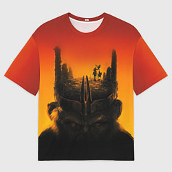 Мужская футболка оверсайз Планета обезьян постер