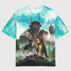 Футболка оверсайз мужская Постер планета обезьян, цвет: 3D-принт