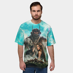 Футболка оверсайз мужская Постер планета обезьян, цвет: 3D-принт — фото 2
