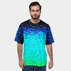 Футболка оверсайз мужская Пикселизация неоновых цветов, цвет: 3D-принт — фото 2