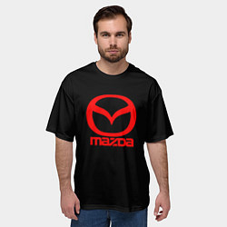 Футболка оверсайз мужская Mazda red logo, цвет: 3D-принт — фото 2