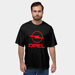 Футболка оверсайз мужская Opel red logo auto, цвет: 3D-принт — фото 2