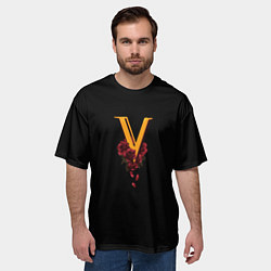 Футболка оверсайз мужская Valentinos logo Cyberpunk, цвет: 3D-принт — фото 2
