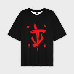 Мужская футболка оверсайз Doom logo red