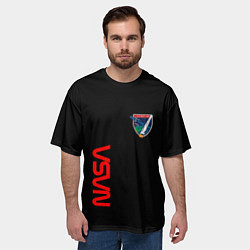 Футболка оверсайз мужская Nasa space logo steel, цвет: 3D-принт — фото 2