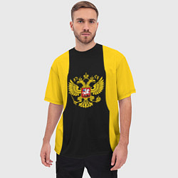 Футболка оверсайз мужская Имперская Россия краски герб, цвет: 3D-принт — фото 2