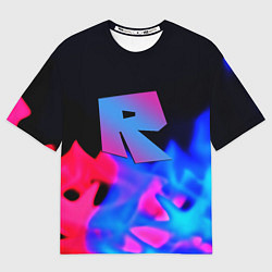 Футболка оверсайз мужская Roblox neon flame, цвет: 3D-принт