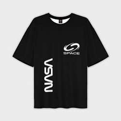 Футболка оверсайз мужская Nasa space logo white, цвет: 3D-принт