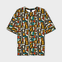Мужская футболка оверсайз Африканские этно узоры