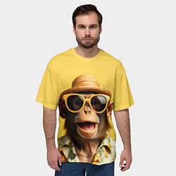 Футболка оверсайз мужская Обезьяна в шляпе, цвет: 3D-принт — фото 2