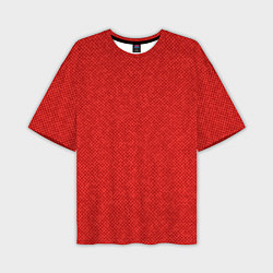 Мужская футболка оверсайз Красный однотонный текстурованный