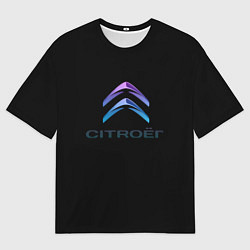 Футболка оверсайз мужская Citroen logo neon, цвет: 3D-принт