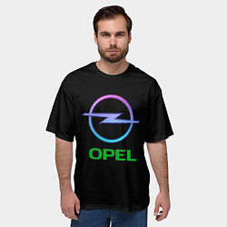 Футболка оверсайз мужская Opel auto neon, цвет: 3D-принт — фото 2