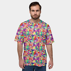 Футболка оверсайз мужская Звезды и другие геометрические фигуры, цвет: 3D-принт — фото 2
