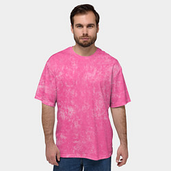 Футболка оверсайз мужская Pink bleached splashes, цвет: 3D-принт — фото 2