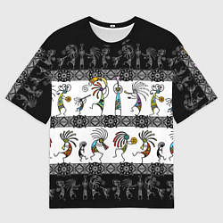 Футболка оверсайз мужская Кокопелли - боги индейцев хайда, цвет: 3D-принт