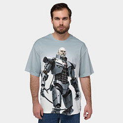 Футболка оверсайз мужская Cyber Lenin - ai art, цвет: 3D-принт — фото 2