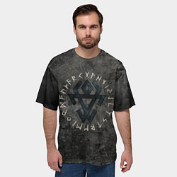 Футболка оверсайз мужская Символика чернобог - тёмный бог властитель мира на, цвет: 3D-принт — фото 2