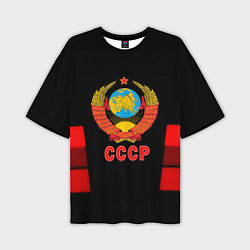 Мужская футболка оверсайз СССР геометрия красный