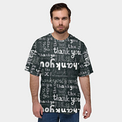 Футболка оверсайз мужская Thank you thanks, цвет: 3D-принт — фото 2
