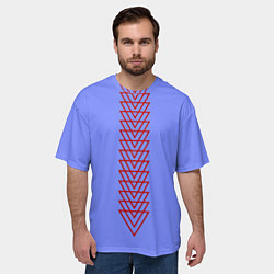 Футболка оверсайз мужская Треугольники полосой, цвет: 3D-принт — фото 2