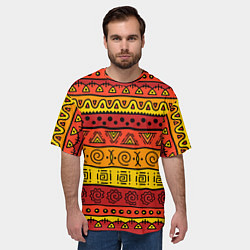 Футболка оверсайз мужская Африканские этнический орнамент, цвет: 3D-принт — фото 2