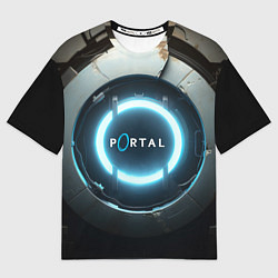 Футболка оверсайз мужская Portal logo game, цвет: 3D-принт