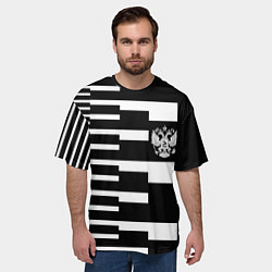 Футболка оверсайз мужская Россия геометрия, цвет: 3D-принт — фото 2