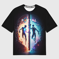 Футболка оверсайз мужская Portal люди в прыжке, цвет: 3D-принт
