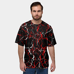 Футболка оверсайз мужская Абстрактная текстура мраморного вида, цвет: 3D-принт — фото 2