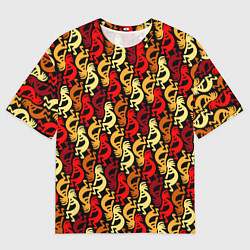 Футболка оверсайз мужская Кокопелли - паттерн, цвет: 3D-принт