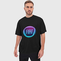 Футболка оверсайз мужская FIAT logo neon, цвет: 3D-принт — фото 2