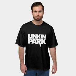 Футболка оверсайз мужская Lnkin park logo white, цвет: 3D-принт — фото 2