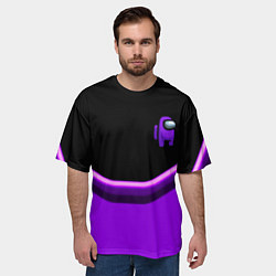 Футболка оверсайз мужская Among us neon geometry, цвет: 3D-принт — фото 2