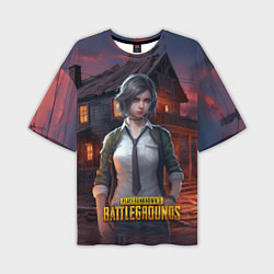 Футболка оверсайз мужская PUBG девушка в игре, цвет: 3D-принт
