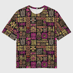 Футболка оверсайз мужская Африка - этнический орнамент, цвет: 3D-принт