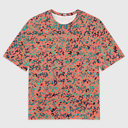 Мужская футболка оверсайз Розово-бирюзовый абстрактный