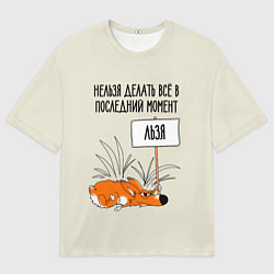 Мужская футболка оверсайз Хитрый ленивый лис