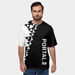 Футболка оверсайз мужская Portal geometry steel, цвет: 3D-принт — фото 2