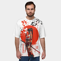 Футболка оверсайз мужская Женщина самурай, цвет: 3D-принт — фото 2