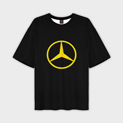 Футболка оверсайз мужская Mercedes logo yello, цвет: 3D-принт