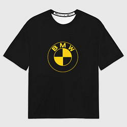 Футболка оверсайз мужская BMW logo yellow, цвет: 3D-принт