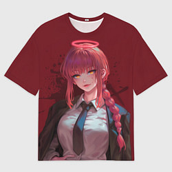 Мужская футболка оверсайз Макима аниме человек бензопила