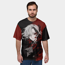 Футболка оверсайз мужская Арлекино из игры Геншин Инпакт, цвет: 3D-принт — фото 2
